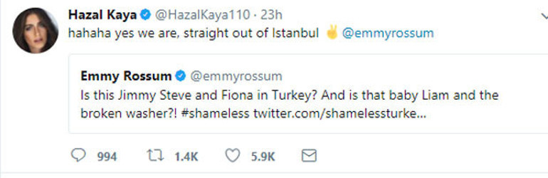 Shameless’ın yıldızı Türk dizisiyle dalga geçti cevabını Hazal Kaya verdi