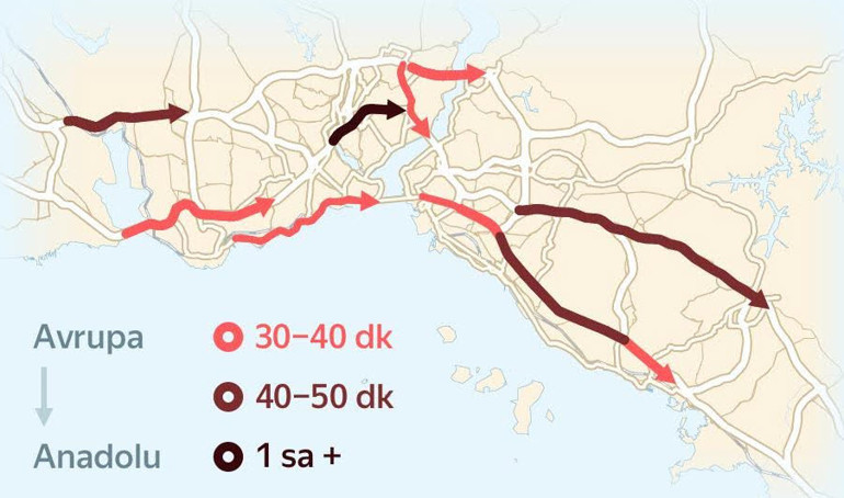 Yandex Navigasyondan İstanbulun bayram trafiği haritası