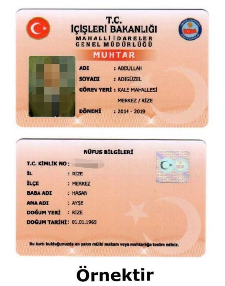 50 bin muhtara tek tip kimlik kartı
