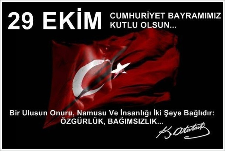 Cumhuriyetimiz 94 yaşında Resimli 29 Ekim sözleri