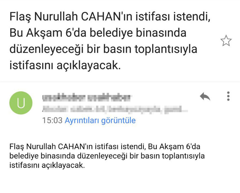 Uşak Belediyesinden istifa açıklaması