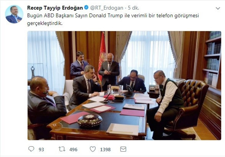 Erdoğan-Trump görüşmesinin yapıldığı odadan çarpıcı 3 detay