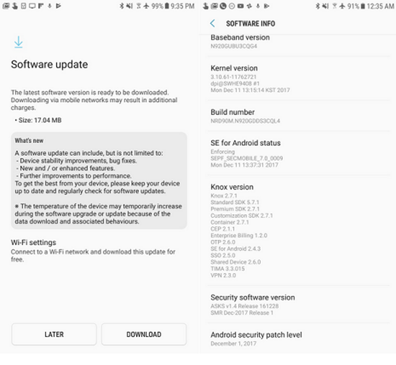 Galaxy S8 ve Galaxy Note 5e çok önemli güncelleme