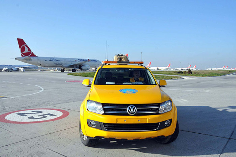 Pilotlara pas geçirten köpekleri yakalama timi