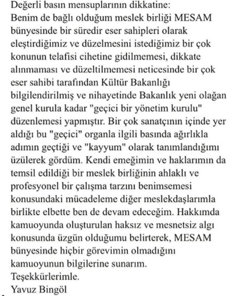 MESAMda flaş gelişme...Yavuz Bingöl görevi kabul etmedi