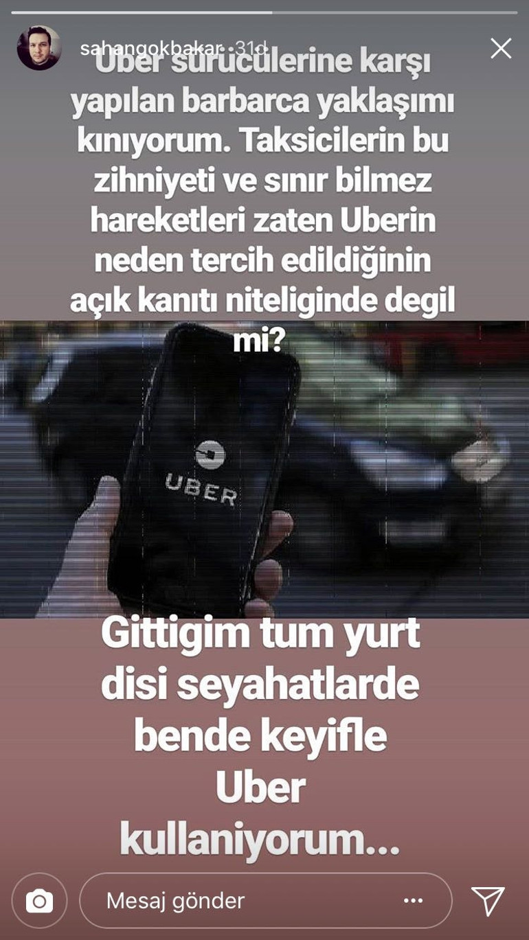 Uber - sarı taksi tartışmasına Şahan da dahil oldu Ünlü komedyene göre kim haklı