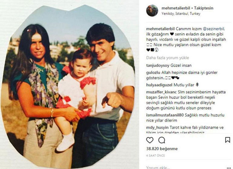 Mehmet Ali Erbilden ilk göz ağrısı Sezin Erbile duygusal mesaj: Canım kızım... İlk göz ağrım