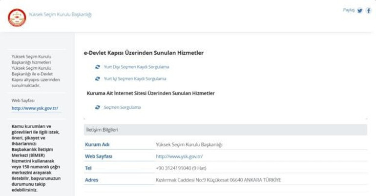 YSK ve e-devlet üzerinden seçmen kaydı sorgulama nasıl yapılır
