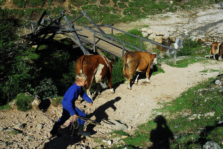 Dolomiti Dağları’nda, uzun ince bir yolda..