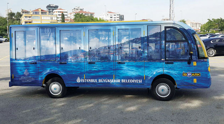 Turiste fayton taşımaya elektrikli araç