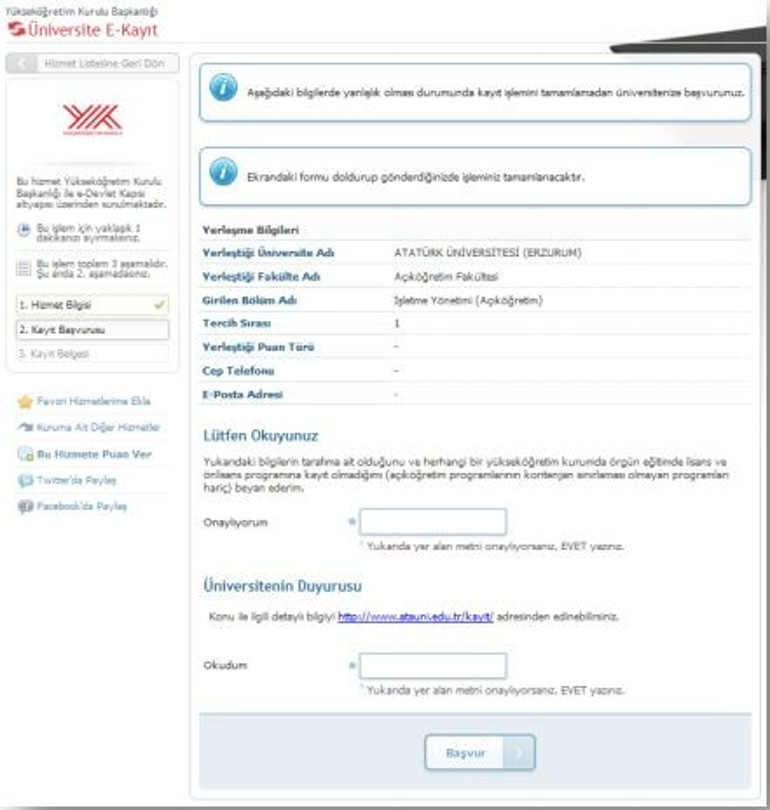 İnternet üzerinden E Kayıt ile üniversite kayıtları tamamlanıyor
