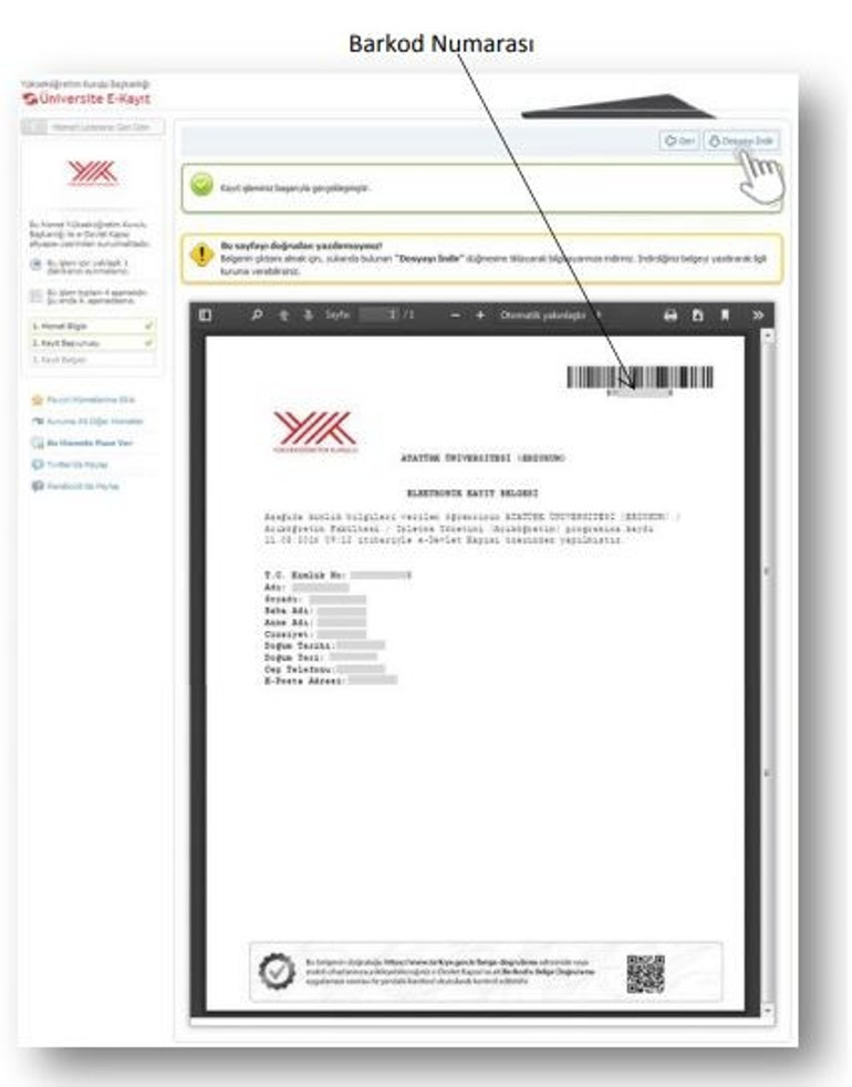 İnternet üzerinden E Kayıt ile üniversite kayıtları tamamlanıyor