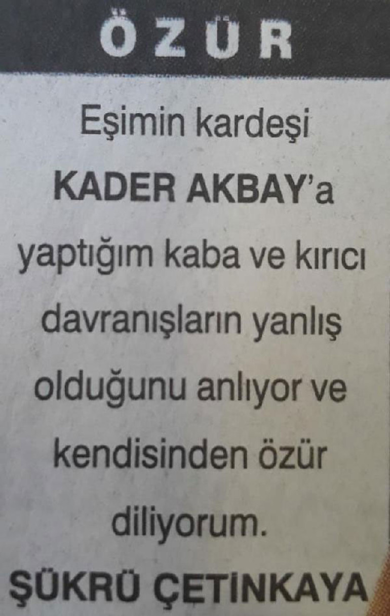 Baldızından gazete ilanıyla özür diledi