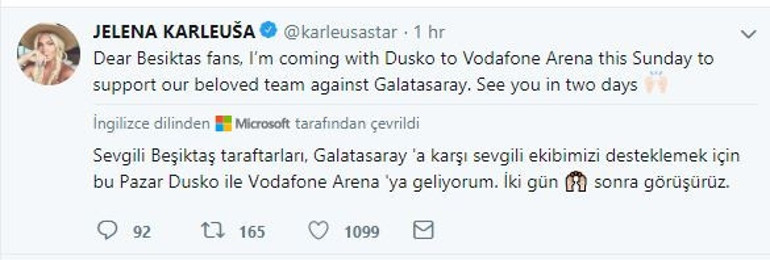 Jelena Karleusa sosyal medyadan açıkladı Beşiktaş...