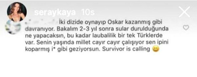 Seray Kayadan takipçisine sert tepki: Klavye delikanlısı