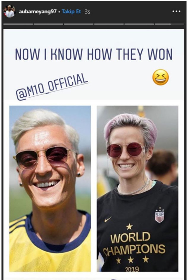 Aubameyang, Mesut ile dalgasını geçti