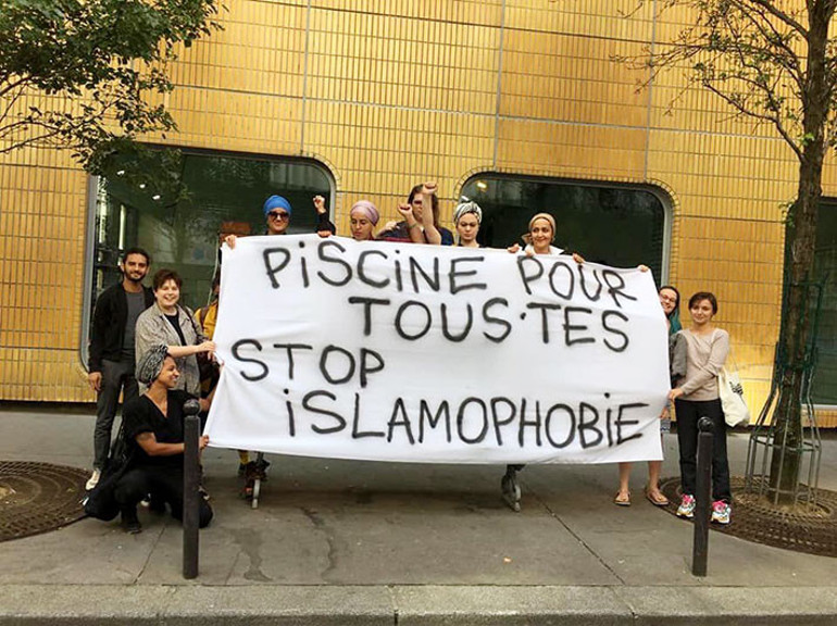 Paris’te ‘haşema’ eylemi havuz kapattırdı