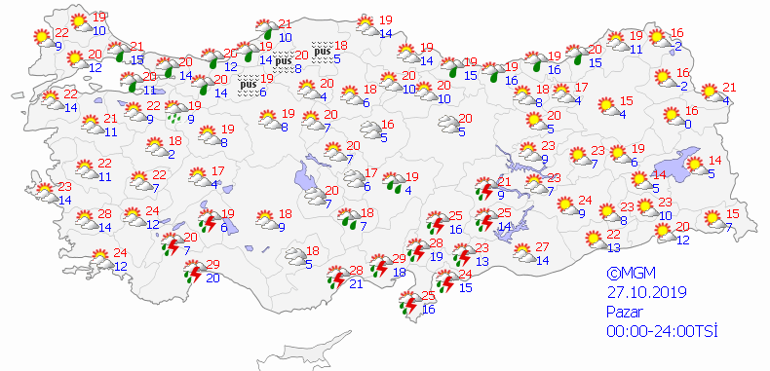Meteorolojiden hafta sonu için İstanbula yağış uyarısı... 26 27 Ekim il il hava durumu tahminleri