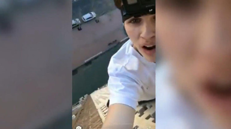 11 katlı binaya tırmandı, gözaltına alındı