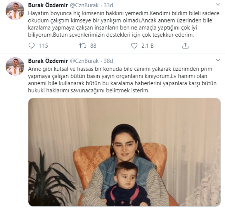 Son dakika: Annesinin tutuklandığı iddia edilmişti CZN Buraktan açıklama geldi..Hayatım boyunca..