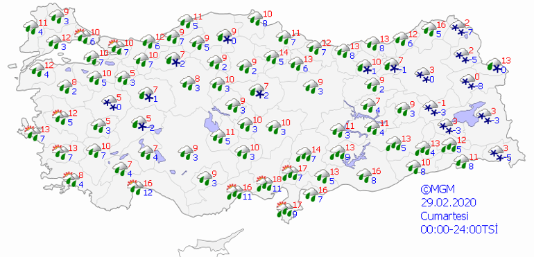 Hafta sonu hava nasıl olacak Nerelere yağmur yağacak mı 29 Şubat 1 Mart il il hava durumu tahminleri