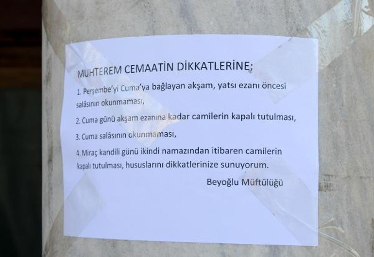 Corona Virüs önlemi Camiler kapalı kaldı, Cuma namazı kılınmadı