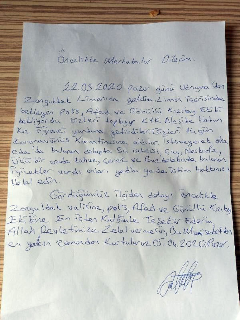 TIR şoförünün mektubu duygulandırdı