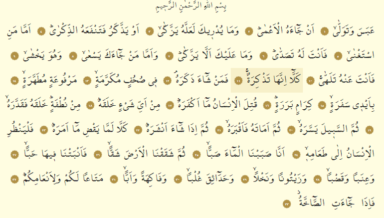 Abese Suresi Oku - Abese Suresi Anlamı, Tefsiri, Türkçe ve Arapça Okunuşu (Diyanet Meali)