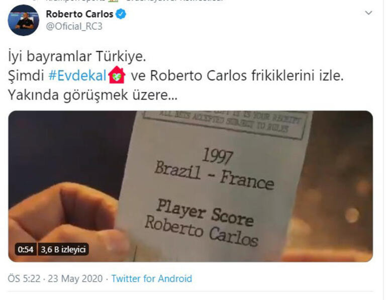 Son Dakika | Roberto Carlostan dikkat çeken Türkiye paylaşımı Fenerbahçe taraftarları...