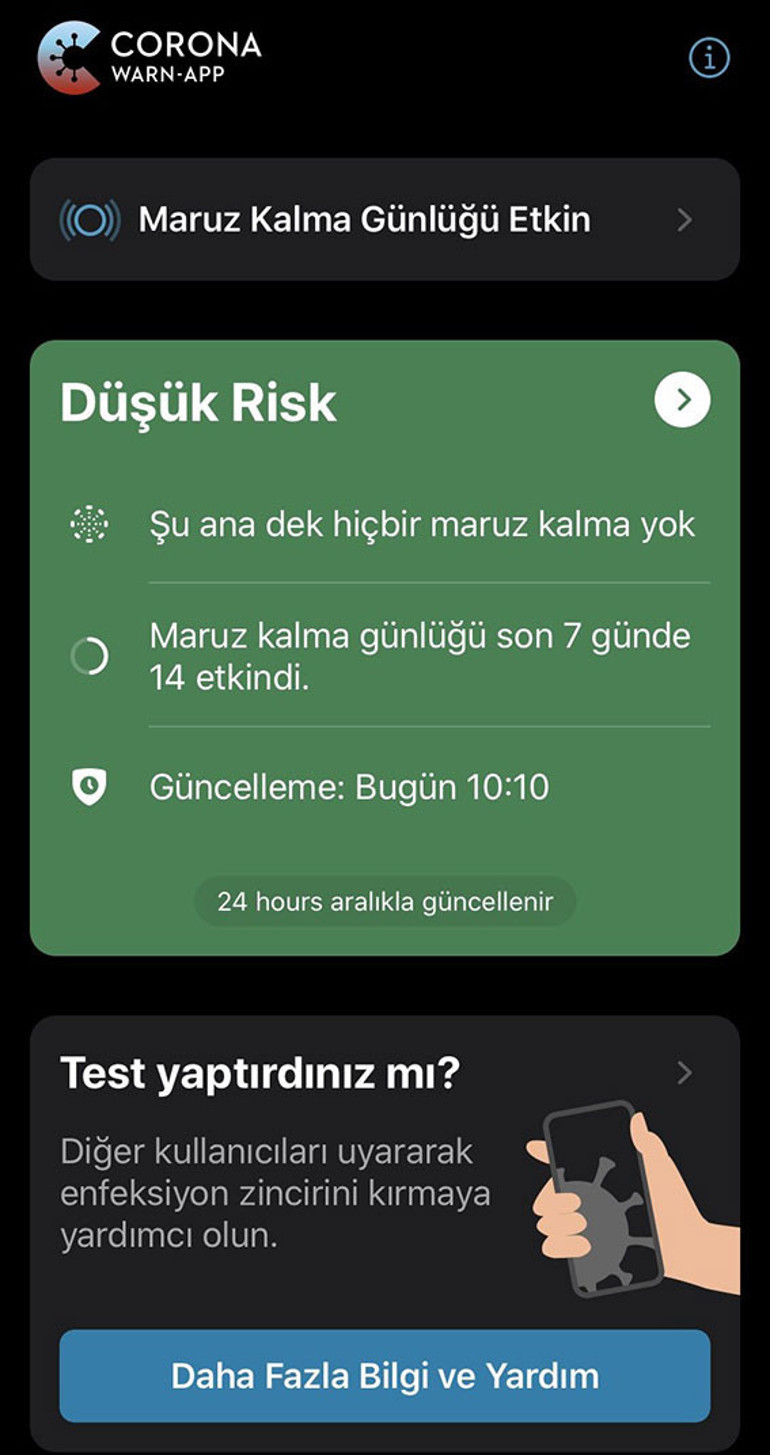 ‘Corona Warn’a Türkçe versiyon