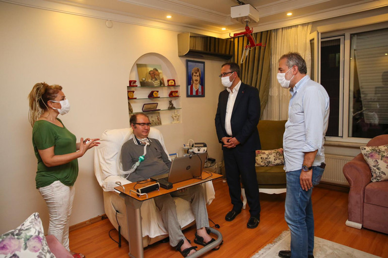 Bakan Kasapoğlundan ALS hastası İsmail Gökçeke ziyaret