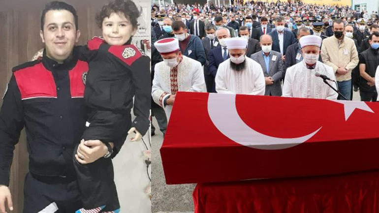 Şehit babasını, asker selamıyla uğurladı