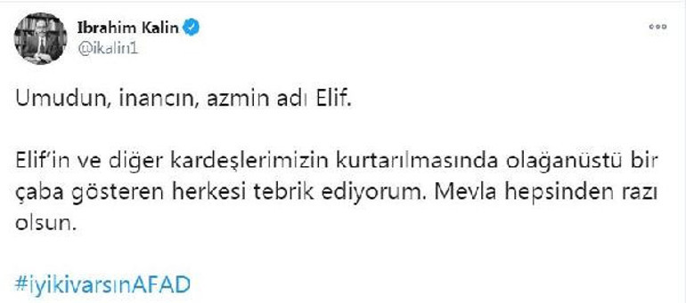 Son dakika haberleri: Cumhurbaşkanı Erdoğandan Elif paylaşımı: Geçmiş olsun canım yavrum