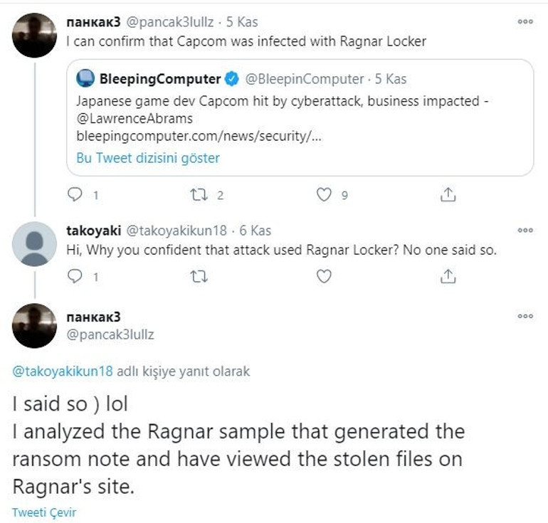 Capcom, Ragnar Locker tarafından hacklendi
