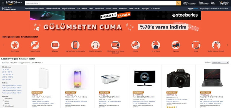 Amazon.com.tr’nin Gülümseten Cuma fırsatları başladı