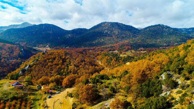 Eğirdirde kış mevsiminde sonbahar renkleri