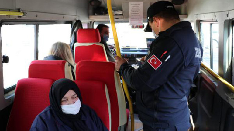 Keşanda, toplu taşıma araçlarında koronavirüs denetimi