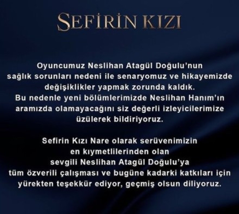 Neslihan Atagül kötü haberi verdi: Nare ile vedalaşıyorum