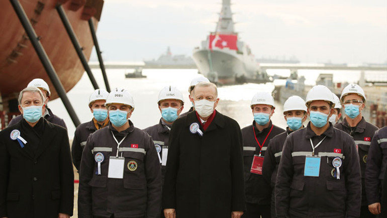 İlk milli fırkateyn suya indirildi... Cumhurbaşkanı Erdoğandan flaş açıklamalar