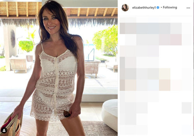 Elizabeth Hurleyin üstsüz pozuna sert eleştiri: Sen önce üstüne bir şey giy