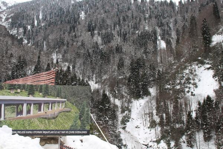 Ayder Yaylasında otopark inşaatı Dağın içinde olacak, dışarıdan görünmeyecek