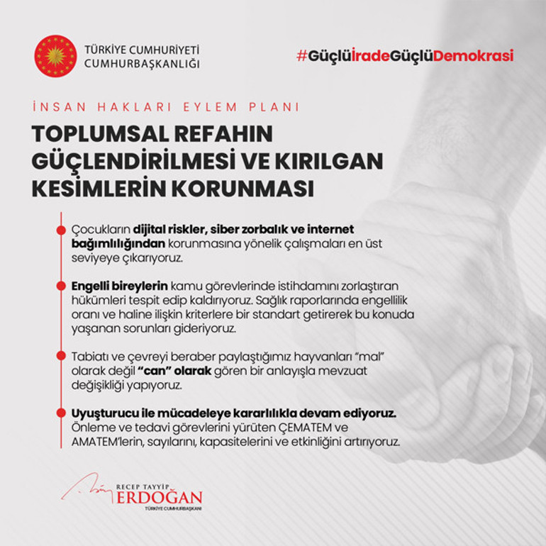 Son dakika.... Cumhurbaşkanı Erdoğan, İnsan Hakları Eylem Planını açıkladı
