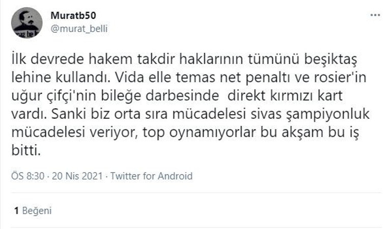 Beşiktaş - Sivasspor maçına damga vuran penaltı pozisyonları Fırat Aydınus oyunu devam ettirdi