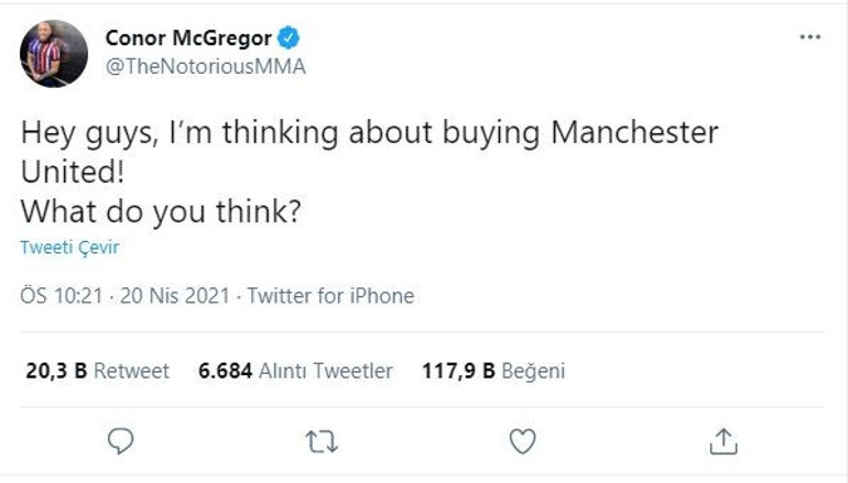 Ed Woodwardın istifası sonrası Conor McGregordan çarpıcı paylaşım: Manchester Unitedı almayı düşünüyorum