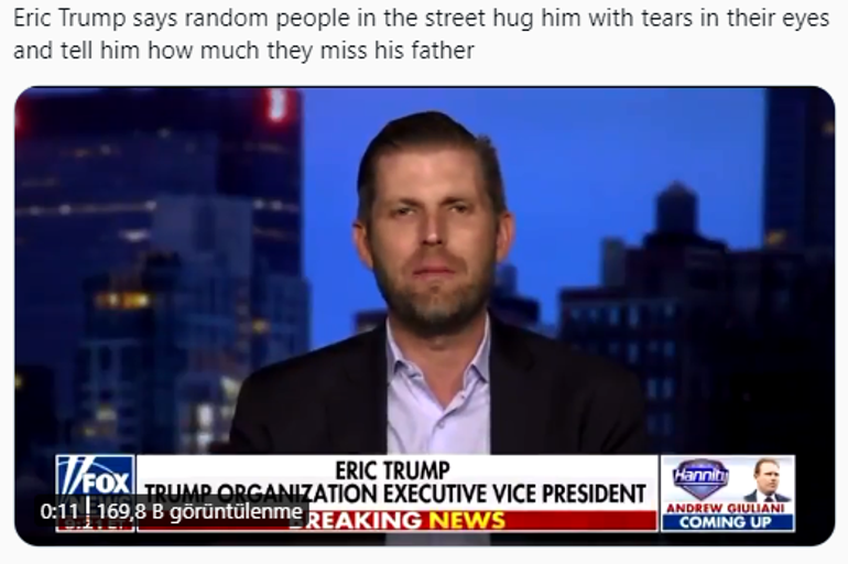 Oğul Trumptan tuhaf açıklama Sokakta bana sarılıyorlar çünkü....