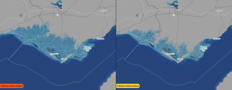 Türkiyenin kıyı şeridi tamamen değişecek İşte haritalarla 2100 yılı senaryoları