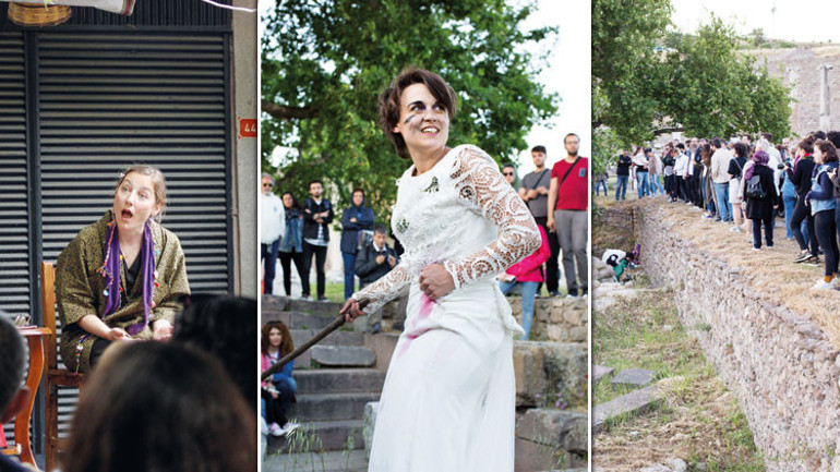 Bergamanın her köşesi bir sahne…