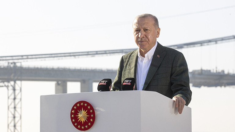 Son dakika... Çanakkale Köprüsünde sona doğru... Cumhurbaşkanı Erdoğandan Kanal İstanbul mesajı