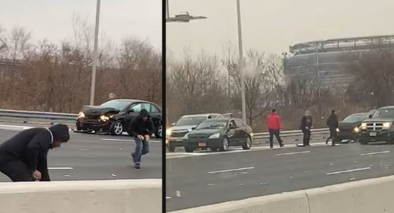 ABDde akılamaz olay Dolarlar otoyola saçıldı...