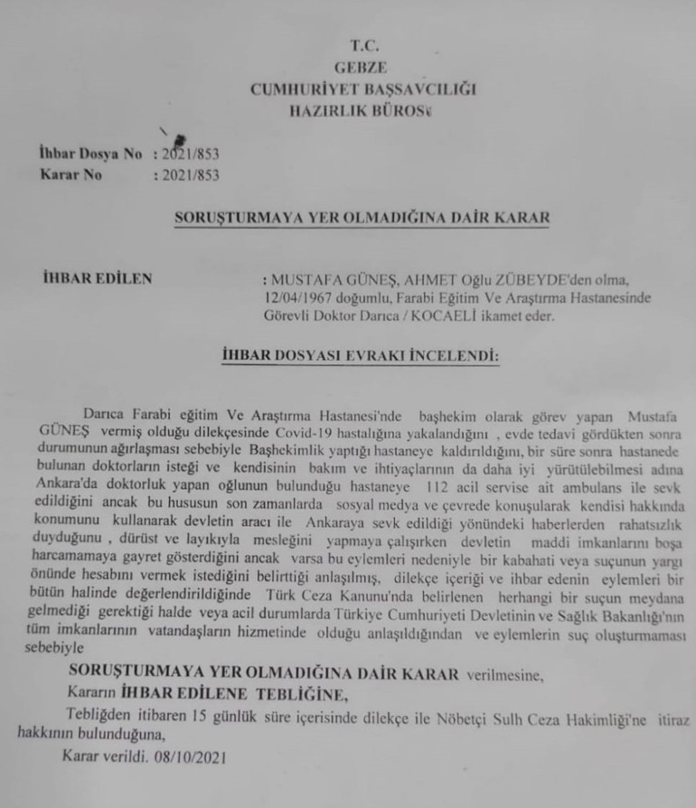 Başhekim kendisi hakkında suç duyurusunda bulundu: Gerekirse yargılanıp bedelini ödemek istiyorum